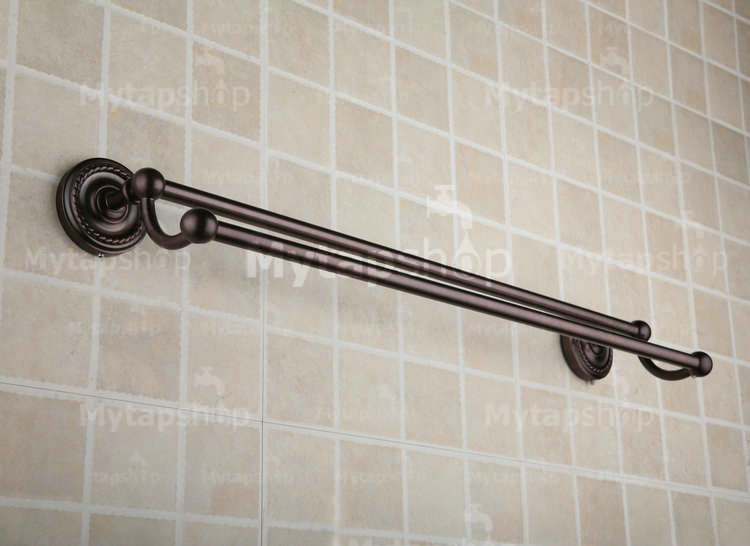 Oil Rubbed Bronze 25 Inch Double Towel Bar ORB1007 - Click Image to Close