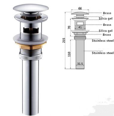 Tap Accessories Brass Chrome Pop Up Drain PP0229C