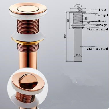 Antique Brass Rose Golden Pop Up Drain PP060R
