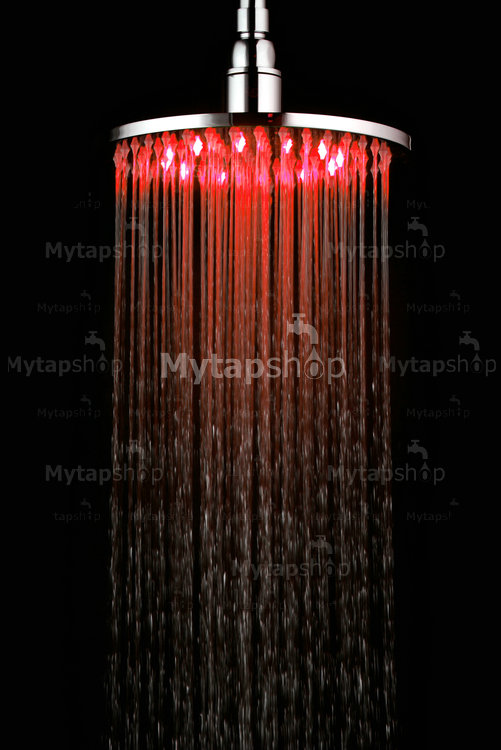 Contemporary 8 inch Stainless Steel Color Changing LED Light Shower Head RB08F - Click Image to Close