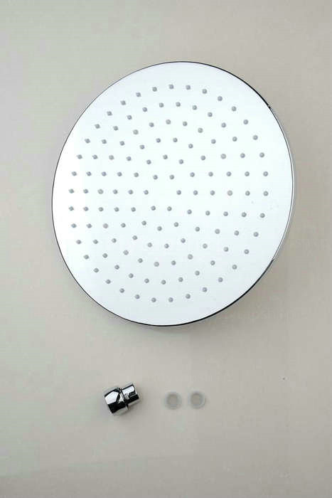 Contemporary Round Chrome Stainless Steel Faint LED Light Shower Head - RB12F - Click Image to Close