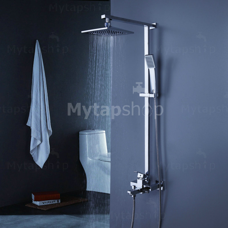 Contemporary 8 inch Shower Head + Hand Shower Tub Shower Tap - SC006 - Click Image to Close