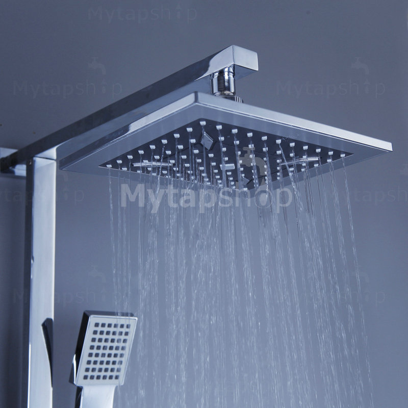 Contemporary 8 inch Shower Head + Hand Shower Tub Shower Tap - SC006 - Click Image to Close