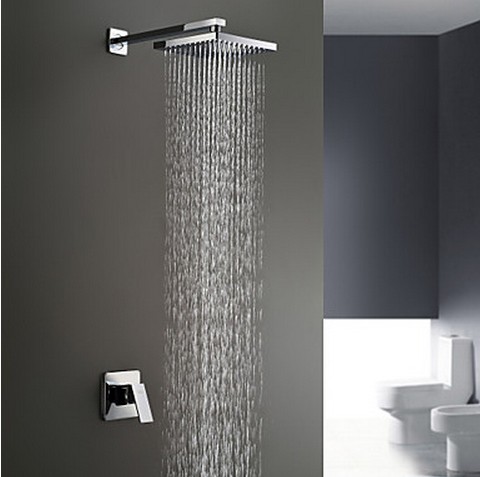 Chrome Wall Mount Rain Single Handle Shower Tap TSC031