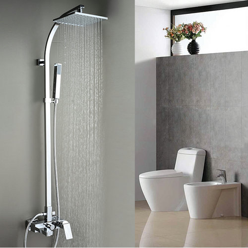 Contemporary Tub Shower Tap with 8 inch Shower Head + Hand Shower TSC033 - Click Image to Close
