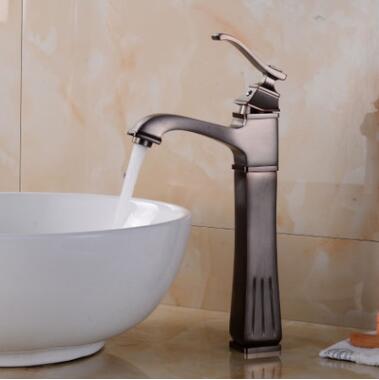 European Style Antique Basin Tap ORB Mixer Tall Bathroom Sink Tap T0105ORH - Click Image to Close