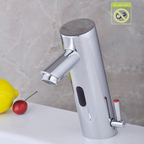 Contemporary Bathroom Sink Tap with Hot and Cold Hydropower Automatic Sensor - T0106AP - Click Image to Close