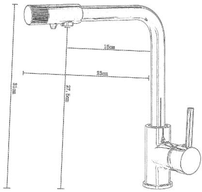 Antique Brass Golden Mixer Three Way Drinking Water Kitchen Sink Tap T0150G - Click Image to Close