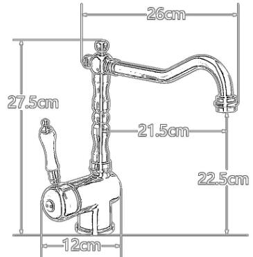 Antique Brass Finish 360° Rotatable Single Handle Kitchen Sink Tap T0153A - Click Image to Close