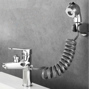 Contemporary Chrome Basin Tap Brass Mixer with Hand Shower Bathroom Sink Tap T0165C - Click Image to Close