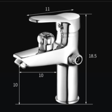 Contemporary Chrome Basin Tap Brass Mixer with Hand Shower Bathroom Sink Tap T0165C - Click Image to Close