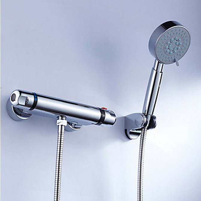 Brass Thermostatic Shower Tap With Handshower TT0213S - Click Image to Close