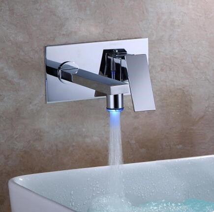 Concealed Installation LED Wall Mounted Bathroom Sink Tap T0298W - Click Image to Close