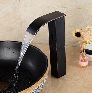 Automatic Taps Black Bronze Brass Hands-Free Bathroom Sensor Tap T0320B