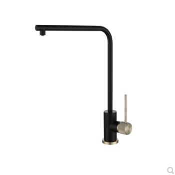 Black Brass Rotatable Kitchen Drinking Water Single Cold Three Way Kitchen Sink Tap T0348