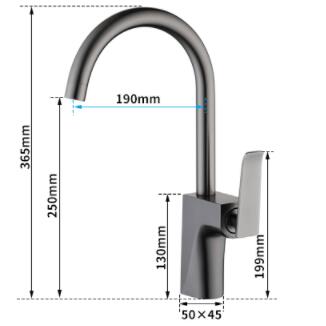 Gun Color Industrial Style Rotatable Spout Kitchen Mixer Sink Tap T0409R