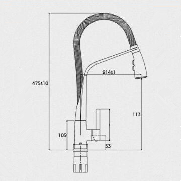 Brass Chrome Finish With White Pull Down Rotatable Single Handle Kitchen Tap T0595W