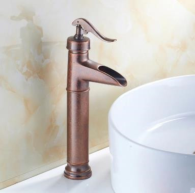 Centerset Antique Brass Finish Single Handle Ceramic Valve Bathroom Sink Tap T0599NH - Click Image to Close