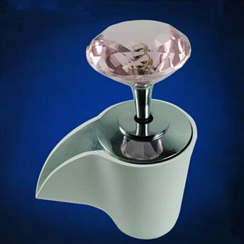 Crystal Handle Brass Whole Print Mixer Waterfall Bathroom Sink Tap T1026H