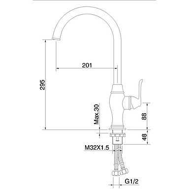 Black Style Mixer Antique Kitchen Taps TA0299B - Click Image to Close