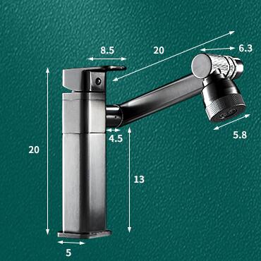 Antique Basin Tap 360° Rotatable Spout Gun Grey Brass Mixer Bathroom Sink Tap TA0318G - Click Image to Close