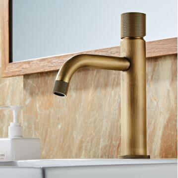 Art Designed Antique Brass Mixer Mixer Bathroom Sink Tap TA0158 - Click Image to Close