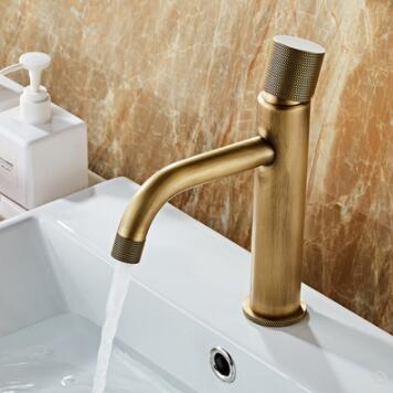Art Designed Antique Brass Mixer Mixer Bathroom Sink Tap TA0158 - Click Image to Close