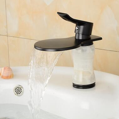 New Black Bronze Brass Waterfall Bathroom Sink Tap TA224B - Click Image to Close
