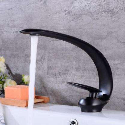 Antique Bathroom Sink Tap Black Brass Bronze Art Designed Mixer Tap TB0139 - Click Image to Close