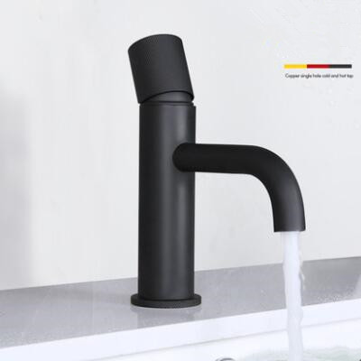 Black Blackening Brass Art Designed Mixer Bathroom Sink Tap TB0169 - Click Image to Close