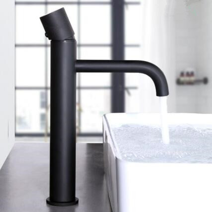 Black Blackening Brass Art Designed Mixer Bathroom Sink Tap TB0169H - Click Image to Close