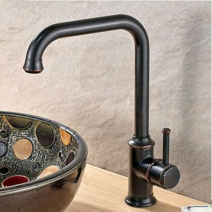 New Black Bronze Brass Antique Kitchen Tap Rotatable Mixer Tap TB02001 - Click Image to Close