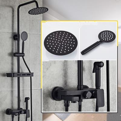 Antique Black Baking Finished Rainfall Bathroom Shower Tap TB0568F - Click Image to Close