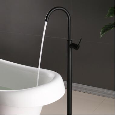 Antique Black Brass Simple Style Free Standing Bathroom Tub Tap Bathtub Tap TB0993S - Click Image to Close