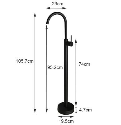 Antique Black Brass Simple Style Free Standing Bathroom Tub Tap Bathtub Tap TB0993S - Click Image to Close