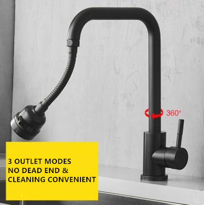 Antique Kitchen Tap Black Stainless Steel Rust Protection Rotatable Mixer Ktihen Sink Tap TB108S