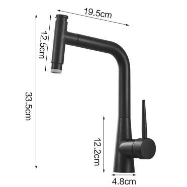 Brass Kitchen Pull Out Black Printed Rotatable Mixer Kitchen Sink Tap TB1709 - Click Image to Close