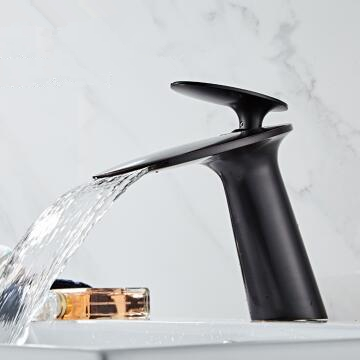 Antique Black Brass Circular Waterfall Mixer Bathroom Sink Tap TB2088
