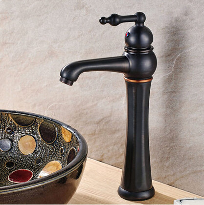 Antique New Design Brass Black Bronze Bathroom Sink Mixer Tap TB248A - Click Image to Close