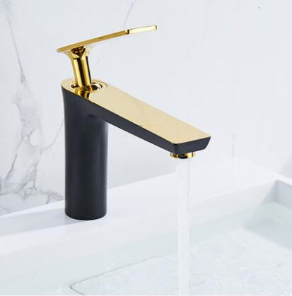 Antique Basin Tap Black & Golden Brass Rotatable Mixer Bathroom Sink Tap TB299G - Click Image to Close