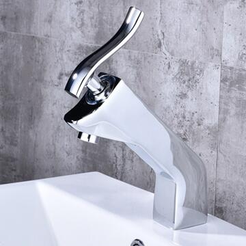 Brass Chrome Finished Art Designed Basin Tap Mixer Bathroom Sink Tap TC0198 - Click Image to Close