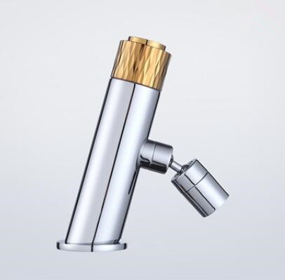 Bathroom Basin Tap Brass Chrome Art Designed Rotatable Spout Mixer Sink Tap TC0258S