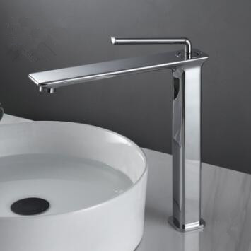 Bright Chrome Finished Basin Tap Tall Mixer Bathroom Sink Tap TC0318