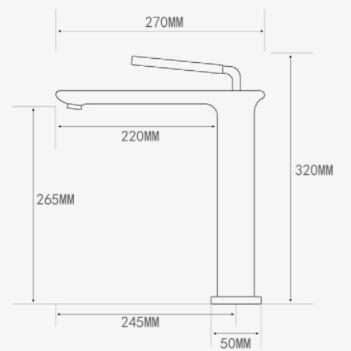 Bright Chrome Finished Basin Tap Tall Mixer Bathroom Sink Tap TC0318 - Click Image to Close