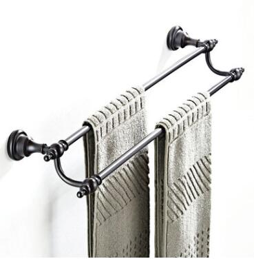 Antique Black Bronze Bathroom Accessory Double Towel Bar TCB0890 - Click Image to Close