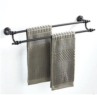 Antique Black Bronze Bathroom Accessory Double Towel Bar TCB0890 - Click Image to Close