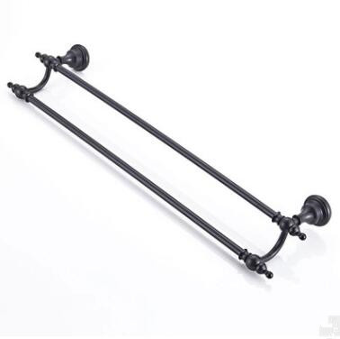 Antique Black Bronze Bathroom Accessory Double Towel Bar TCB0890 - Click Image to Close