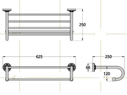 Antique Black Bronze Carving Bathroom Accessory Towel Bar with Shelf TCB120 - Click Image to Close