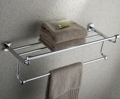 Chrome Finish Bathroom Rack With Towel Bar TCB2007 - Click Image to Close