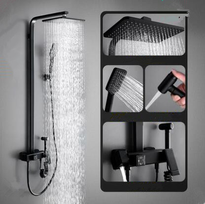 Antique Black Brass & ABS Bathroom Shower Tap With Bidet Tap TF0689B - Click Image to Close
